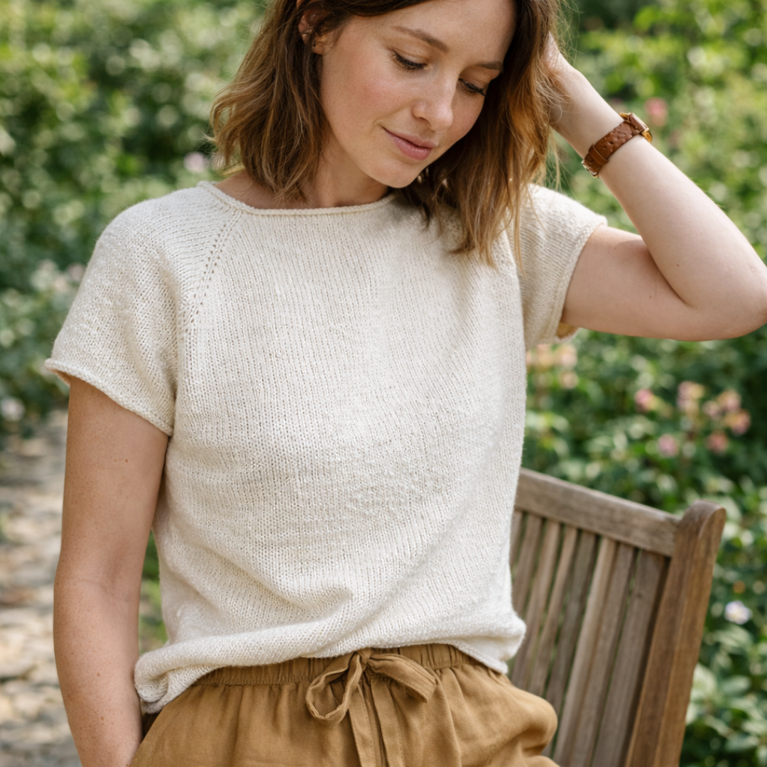 Basic Tee Knitting Pattern, 4 patterns, Sizes S - 4X