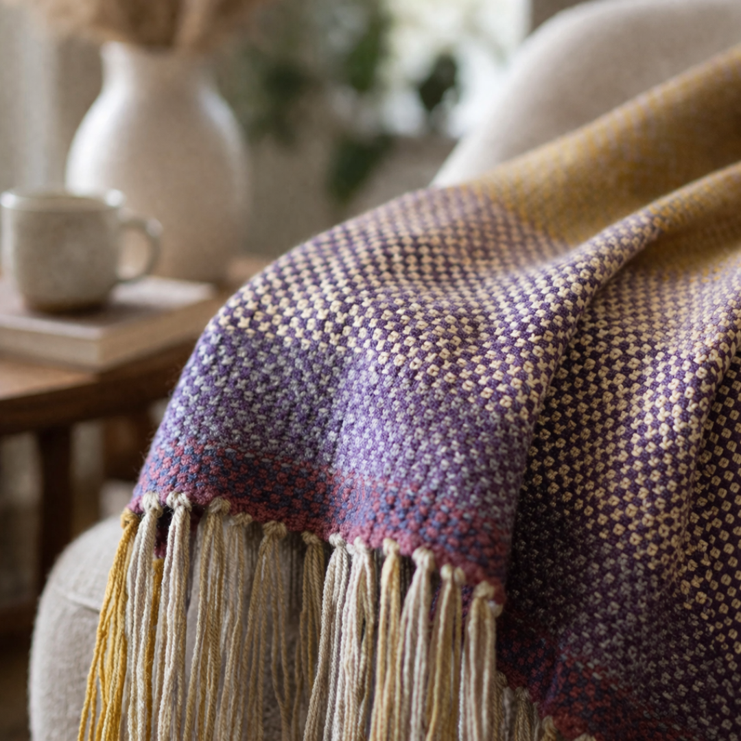 Woven-Look Blanket Knitting Pattern