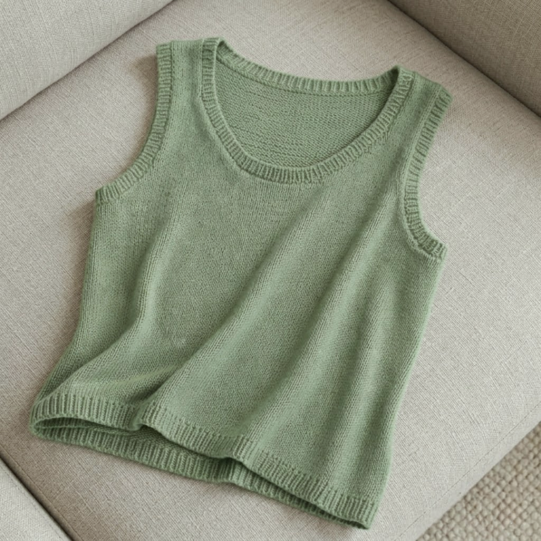 Summer Knit Tank Pattern PDF, Sleeveless Top Knitting, Beginner Friendly Knitwear, Modern Minimalist