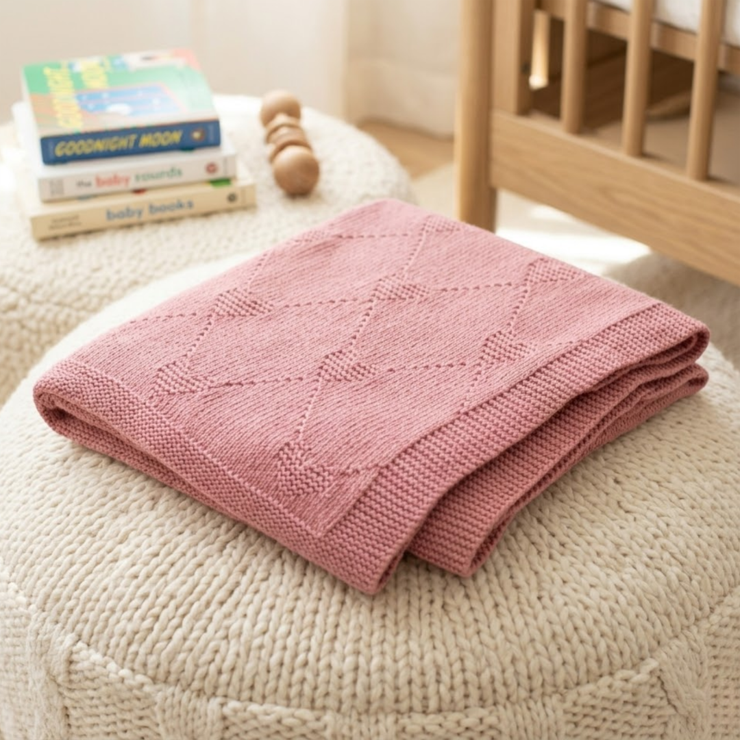 Heartfelt Baby Blanket Knitting Pattern, Beginner Friendly